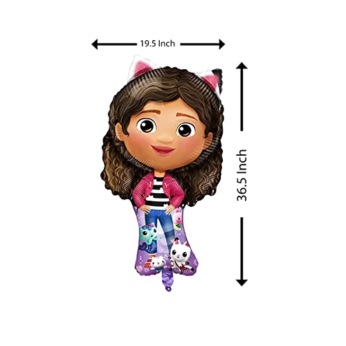 5 PCS Aluminum Foil Helium Balloons | Girls Cat Party Supplies | Birthday Party Decorations & Supplies | Cartoon Style Birthday Party Balloons | Dollhouse Doll Decor by BUNNY&BEAR