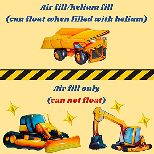 Construction Birthday Party Supplies Set Construction Party Decorations Kits Dump Truck Party Pack for Kids with Dump Truck Balloon Excavator Balloon and Bulldozer Balloon for Boys Birthday Party Decorations by CapriValley