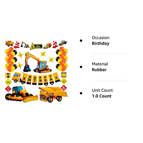 Construction Birthday Party Supplies Set Construction Party Decorations Kits Dump Truck Party Pack for Kids with Dump Truck Balloon Excavator Balloon and Bulldozer Balloon for Boys Birthday Party Decorations by CapriValley