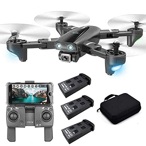 S167 Foldable GPS FPV Drone with 4K Camera Live Video for Beginners, RC Quadcopter with GPS Return Home, Follow Me, Gesture Control, Circle Fly, Drone for Adult with 3 Batteries by MiXXAR
