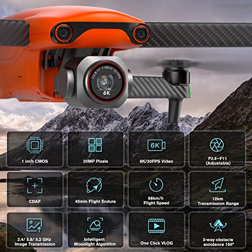 Autel Robotics EVO Lite Plus Premium Bundle, 2023 NEWEST 1-Inch CMOS Drone with 6K HDR Camera, F2.8 - F11 Aperture, 6K/30fps Video, 40 Mins Flight Time, 3-Way 360Â° Obstacle Avoidance, 12Km (7.4 Miles) HD Transmission, No Geo-Fencing 3 Batteries EVO Lite+ 