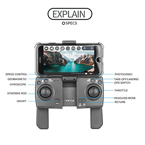 S167 Foldable GPS FPV Drone with 4K Camera Live Video for Beginners, RC Quadcopter with GPS Return Home, Follow Me, Gesture Control, Circle Fly, Drone for Adult with 3 Batteries by MiXXAR