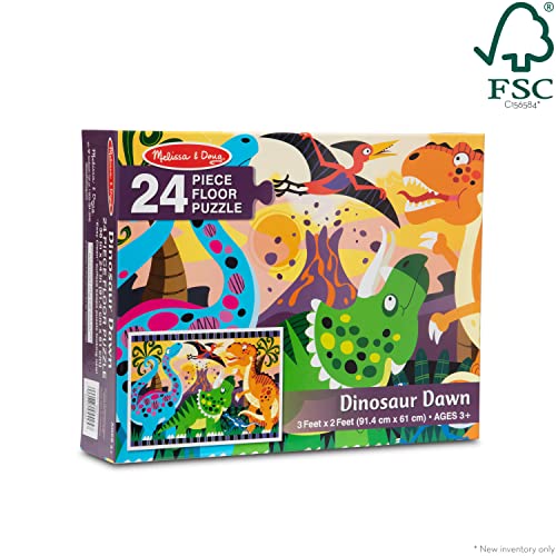 Melissa & Doug Dinosaur Dawn Jumbo Jigsaw Floor Puzzle (24 pcs, 2 x 3 feet) by Melissa & Doug