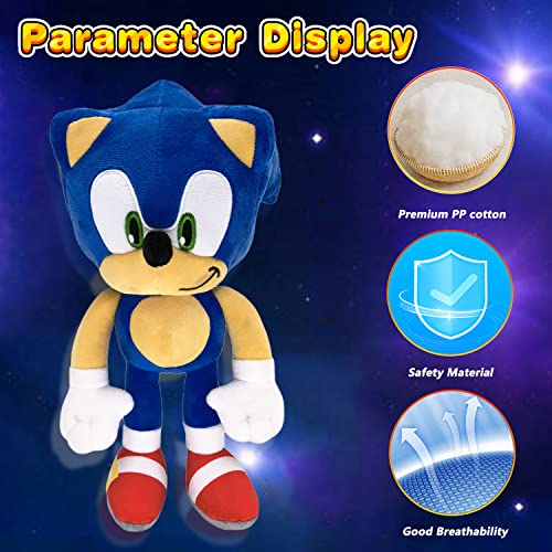 Classic Hedgehog Plush Toy 12" The Hedgehog Toy Plush Figure Classic Hedgehog Plush Doll for Boys Girls Best Gift (Blue) from ODAPTO