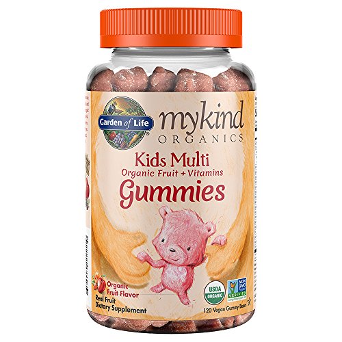 Garden of Life mykind Organics Kids Gummy Vitamins - Fruit - Certified Organic, Non-GMO & Vegan Complete Children's Multi - B12, C & D3 - Gluten, Soy & Dairy Free, 120 Real Fruit Chew Gummies from Garden of Life