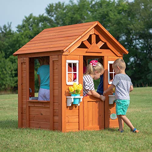 Backyard Discovery Timberlake All Cedar Wood Playhouse, Brown from Backyard Discovery- Leisure Time Products, Inc. - Dropship