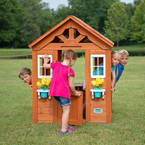Backyard Discovery Timberlake All Cedar Wood Playhouse, Brown from Backyard Discovery- Leisure Time Products, Inc. - Dropship