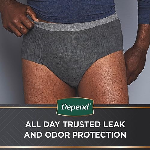 Depend Real Fit Incontinence Underwear for Men, Maximum Absorbency, Disposable, Small/Medium, Grey, 56 Count (Packaging May Vary) from Kimberly-Clark Corp.