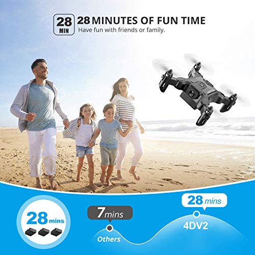 Mini Drone for Kids and Beginners Toys Gift,V2 Nano Pocket Foldable RC Quadcopter with 3 Batteries,Altitude Hold, Headless Mode,3D Flips, One Key Return,3 Speed Modes,Easy Fly from shantoushixiaowangguoshangmaoyouxiangongsi