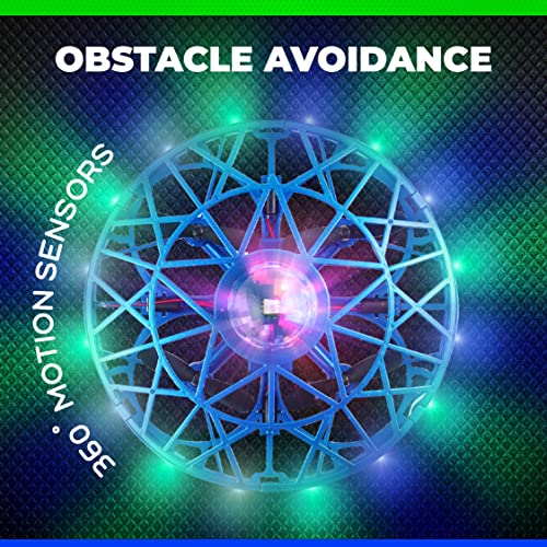 Force1 Scoot Cosmo LED Hand Operated Drone for Kids or Adults - Hands Free Motion Sensor Mini Drone with Bright LED Projection, Easy Indoor Small UFO Toy Flying Ball Drone Toy for Boys and Girls (Blue)â¦ from Force1