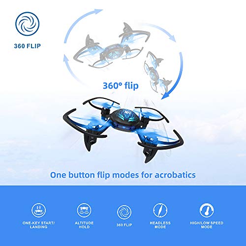 ThrillMotion Cyber-Rex Mini RC Drone Kit for Kid Beginners and Adults, 2 Speed Level, 360 Flip, One Push Start, Altitude Control, 2 Modes Quadcopter for Beginners by EMAX