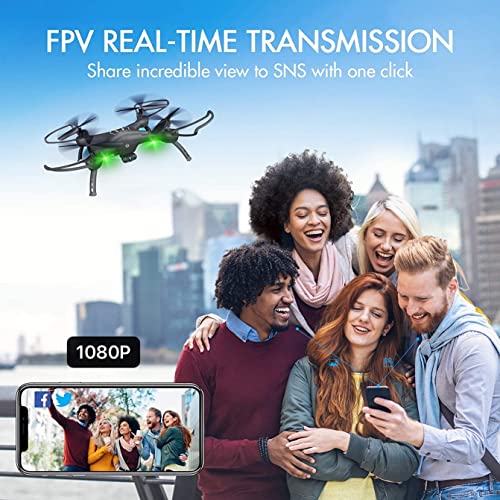 Drones with Camera for Adults /Kids /Beginners - 1080P HD Drones for Adults, 120Â° Wide-Angle Kids Drone, Safe Design & Easy to Control with Remote/APP/Voice, 18 Mins Flight Time, Ideal Girls/ Boys Gift by Guangdong Attop Technology Co Ltd