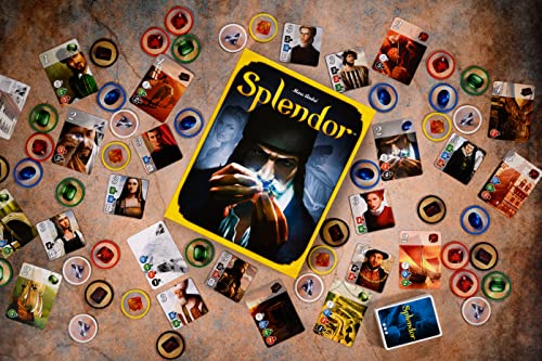 Splendor Board Game (Base Game) | Family Board Game | Board Game for Adults and Family | Strategy Game | Ages 10+ | 2 to 4 players | Average Playtime 30 minutes | Made by Space Cowboys from Publisher Services Inc (PSI)