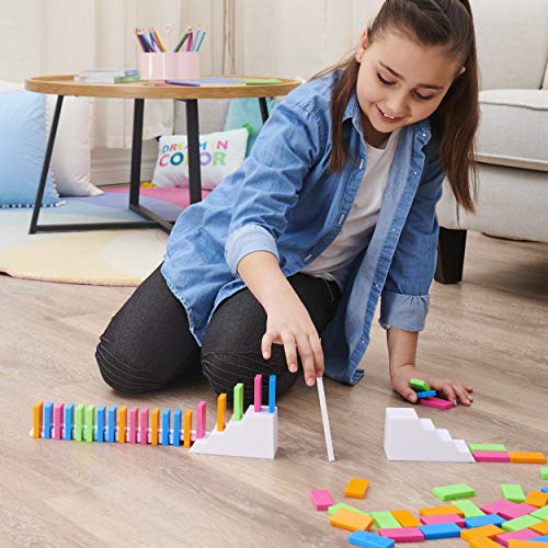H5 Domino Creations 100-Piece Neon | Kids Games for Game Night | Building Toys for Outdoor Games | Lily Hevesh Dominoes Set for Adults & Kids Ages 5+ from Spin Master