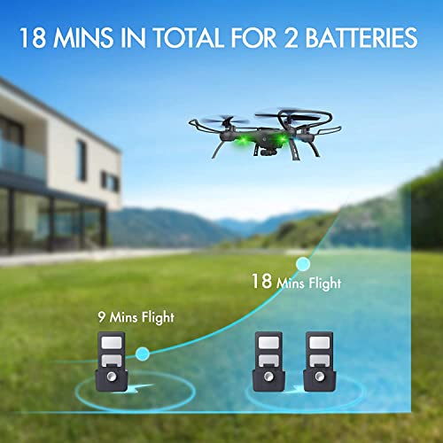 Drones with Camera for Adults /Kids /Beginners - 1080P HD Drones for Adults, 120Â° Wide-Angle Kids Drone, Safe Design & Easy to Control with Remote/APP/Voice, 18 Mins Flight Time, Ideal Girls/ Boys Gift by Guangdong Attop Technology Co Ltd
