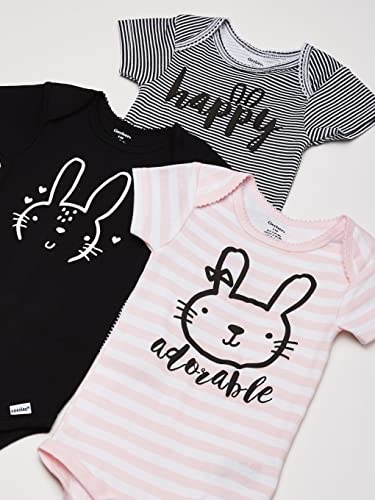 Gerber Baby 8-Pack Short Sleeve Onesies Bodysuits, Pink Bunny, 0-3 Months from GERLO