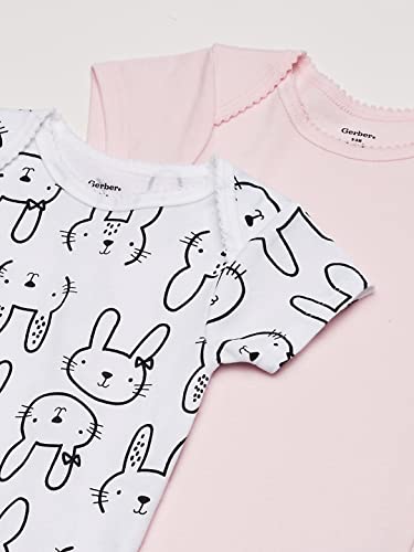 Gerber Baby 8-Pack Short Sleeve Onesies Bodysuits, Pink Bunny, 0-3 Months from GERLO