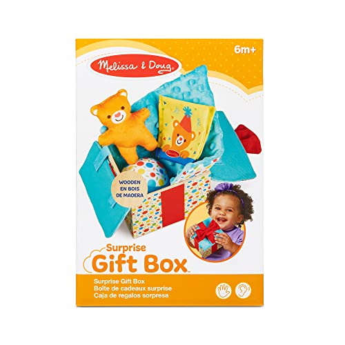 Melissa & Doug Wooden Surprise Gift Box Infant Toy (5 Pieces) Baby Toy Gift Set, Tactile Sensory Toy for Babies and Toddlers - FSC-Certified Materials from Melissa & Doug