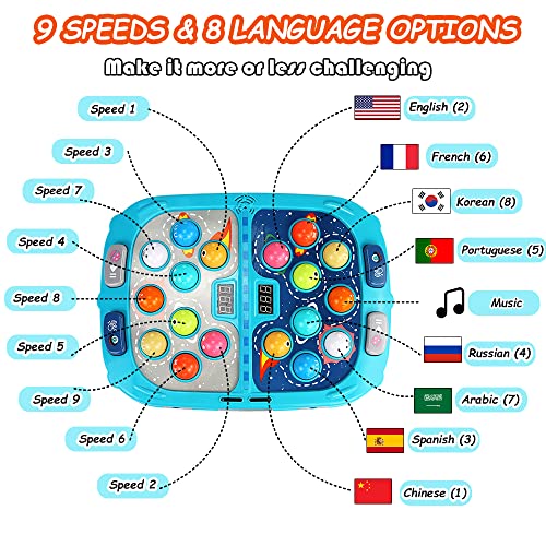 Whack A Mole Game, Toys for 3 4 5 6 Year Old Boys, 16X12 Inch Large Size, PK Mode for Two Kids, Pounding Toy with Sound and Light, Interactive Educational Toys, Early Developmental Toys for Kids from ANNKIE