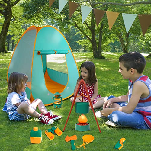 Meland Kids Camping Set with Tent 24pcs - Camping Gear Tool Pretend Play Set for Toddlers Kids Boys Girls Outdoor Toy Birthday Gift from Meland
