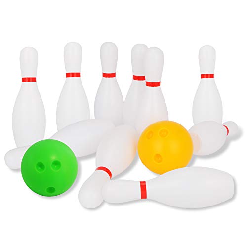 Liberry Kids Bowling Set Includes 10 Classical White Pins and 2 Balls, Suitable as Toy Gifts, Early Education, Indoor & Outdoor Games, Great for Toddler Preschoolers and School-age Child, Boys & Girls from Liberry