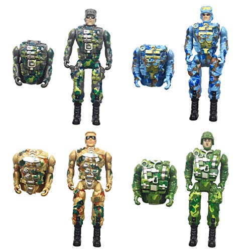 QINGQIU 4 Pack Jumbo Soldier Deformation Easter Eggs with Toys Inside for Kids Boys Girls Easter Gifts Easter Basket Stuffers Fillers from QingQiu