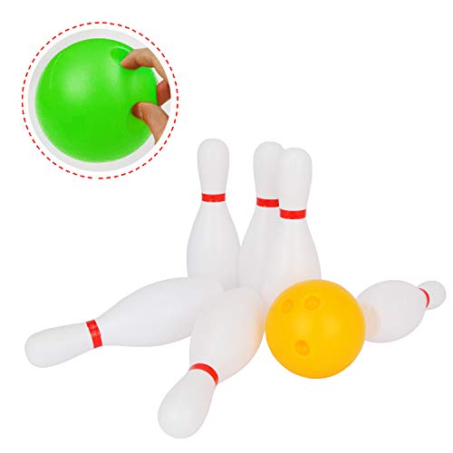Liberry Kids Bowling Set Includes 10 Classical White Pins and 2 Balls, Suitable as Toy Gifts, Early Education, Indoor & Outdoor Games, Great for Toddler Preschoolers and School-age Child, Boys & Girls from Liberry