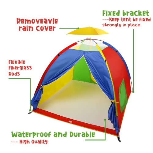 Kidoodler Kids Play Tent, Large Space Tent Outdoor Adventure Dome Tent Playhouse for Kids Indoor & Outdoor 60" x 60" x 47.3" by Minne Baby