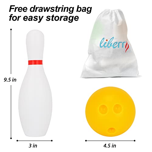 Liberry Kids Bowling Set Includes 10 Classical White Pins and 2 Balls, Suitable as Toy Gifts, Early Education, Indoor & Outdoor Games, Great for Toddler Preschoolers and School-age Child, Boys & Girls from Liberry