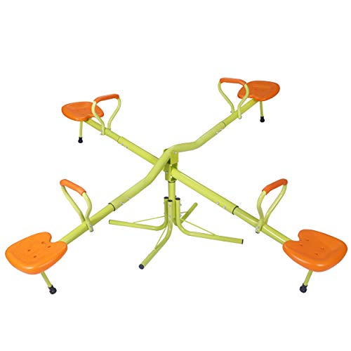 Nova Microdermabrasion Kids Seesaw Swivel Teeter-Totter Home Playground Equipment, 360 Degrees Rotating Safe, Outdoor Fun for Kids, Toddlers, Boys, Children (4 Seats) from Nova Microdermabrasion