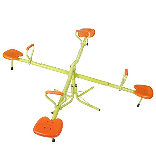 Nova Microdermabrasion Kids Seesaw Swivel Teeter-Totter Home Playground Equipment, 360 Degrees Rotating Safe, Outdoor Fun for Kids, Toddlers, Boys, Children (4 Seats) from Nova Microdermabrasion