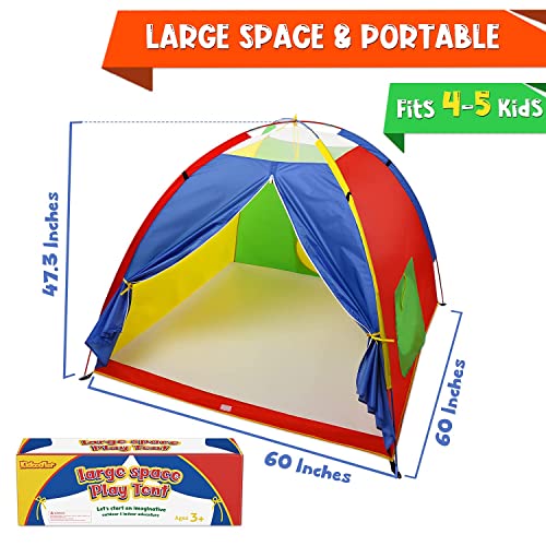 Kidoodler Kids Play Tent, Large Space Tent Outdoor Adventure Dome Tent Playhouse for Kids Indoor & Outdoor 60" x 60" x 47.3" by Minne Baby