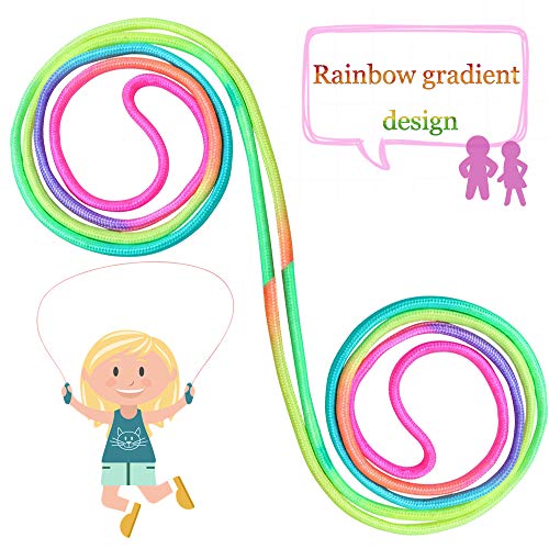 Baaxxango 10 pcs Rainbow Jump Rope Set Durable Nylon Skipping Ropes,Safty Vibrant Jumping Ropes for Girls or Boys Physical Education Skipping Rope(7.2 Feet) from Baaxxango