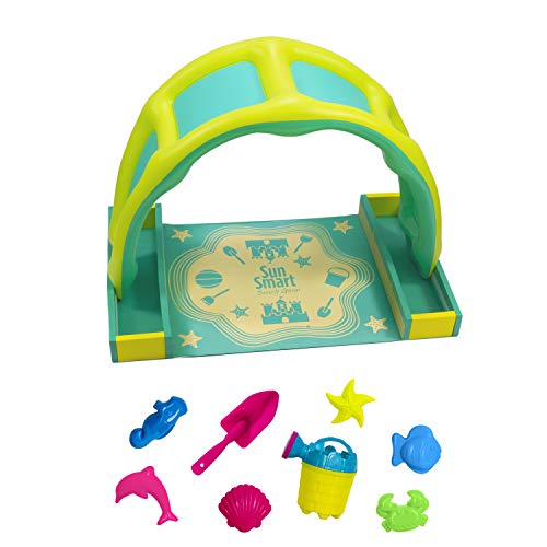 SunSmart Kiddie Indoor/Outdoor Activity Play Set, Portable Toy Playset with Eight (8) Toys, Pop-On Canopy, Take-Along Fun-Time Play-Time by Aqua Leisure
