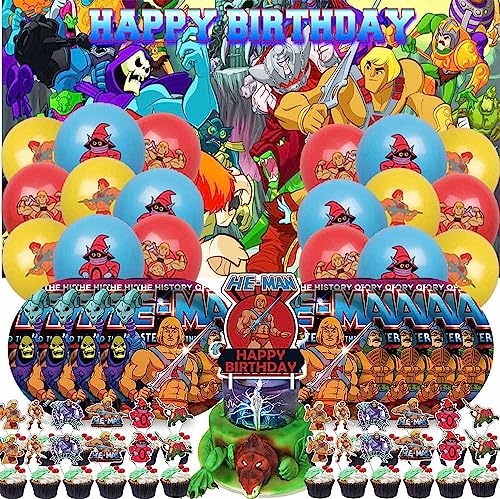 Masters of the Universe He Man Party Supplies Decorations Birthday Cake Topper Balloons Banner Backdrop Decor from HaiWa