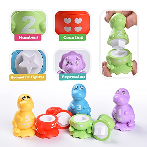 Stacking Dinosaur Toys for Kids 3-5, Stacking Blocks Toys for 3-7 Year Old Boys Girls, Educational Stacking Toys Gifts for Toddlers Age 2-4 Christmas Birthday Gifts, Dinosaur Toys for 2 Year Old Boy by Yozogovo