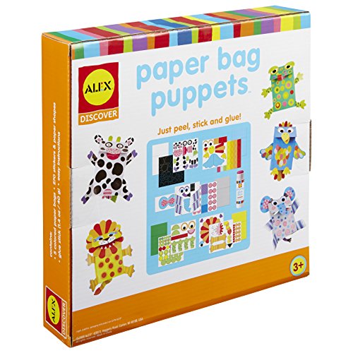ALEX Toys Paper Bag Puppets Kids Art and Craft Activity Multicolor by Alex