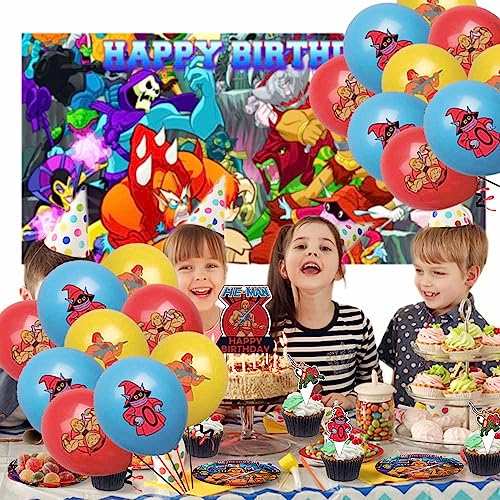 Masters of the Universe He Man Party Supplies Decorations Birthday Cake Topper Balloons Banner Backdrop Decor from HaiWa