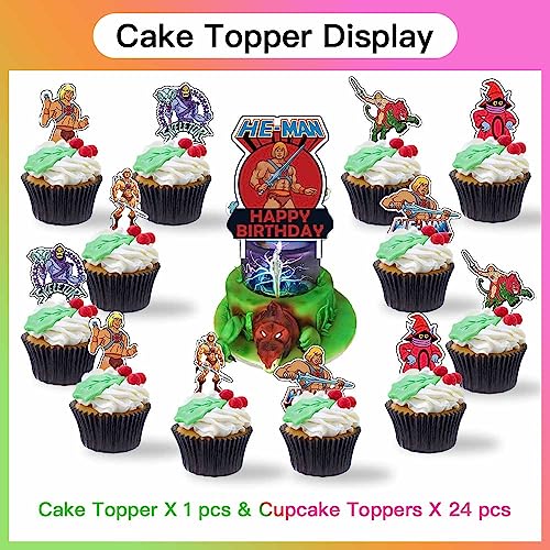 Masters of the Universe He Man Party Supplies Decorations Birthday Cake Topper Balloons Banner Backdrop Decor from HaiWa