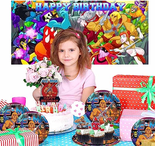 Masters of the Universe He Man Party Supplies Decorations Birthday Cake Topper Balloons Banner Backdrop Decor from HaiWa