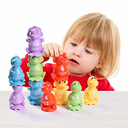 Stacking Dinosaur Toys for Kids 3-5, Stacking Blocks Toys for 3-7 Year Old Boys Girls, Educational Stacking Toys Gifts for Toddlers Age 2-4 Christmas Birthday Gifts, Dinosaur Toys for 2 Year Old Boy by Yozogovo
