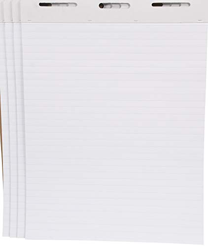 School Smart Ruled Easel Pads, 27 x 34 Inches, 50 Sheets, White, Pack of 4 by School Specialty