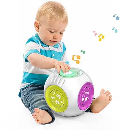 Bilingual Musical Baby Toy 6 9 12 18 Months, Infant Learning Cube ABC+123+Instruments+Animal Sounds+Light+Music, First Christmas 1st Birthday Gift for 3-6 7 8 10 Month 1-2 Year Old Toddler Boy Girl from BL-MT