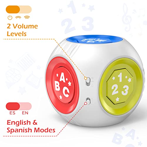 Bilingual Musical Baby Toy 6 9 12 18 Months, Infant Learning Cube ABC+123+Instruments+Animal Sounds+Light+Music, First Christmas 1st Birthday Gift for 3-6 7 8 10 Month 1-2 Year Old Toddler Boy Girl from BL-MT
