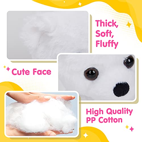 Bstaofy Glow Polar Bear Light up Stuffed Animals LED Night Light Soft Plush Toy Adorable Floppy Birthday Christmas for Toddler Kids, White, 9.5'' by Bstaofy