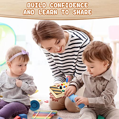 POLKRANE Busy Board with LED Light, Montessori Toys with Toggle Switch, Sensory Toys for Toddlers 1-3, Travel Toys for Educational Toddler Activities for 1 2 3 4 Year Old Boys & Girls by POLKRANE