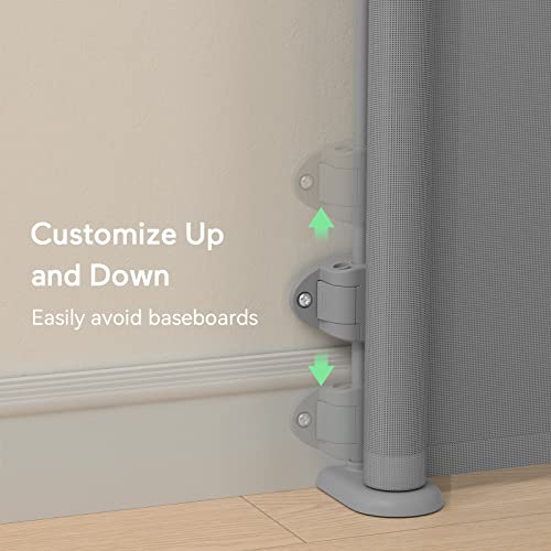 Retractable Baby Gate, Momcozy Mesh Baby Gate or Mesh Dog Gate, 33" Tall,Extends up to 55" Wide, Child Safety Gate for Doorways, Stairs, Hallways, Indoor/Outdoor from Momcozy