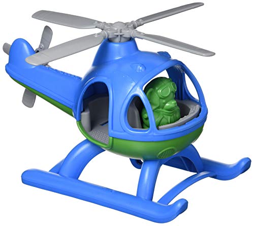 Green Toys Helicopter, Blue/Green CB - Pretend Play, Motor Skills, Kids Flying Toy Vehicle. No BPA, phthalates, PVC. Dishwasher Safe, Recycled Plastic, Made in USA. from Green Toys, Inc.