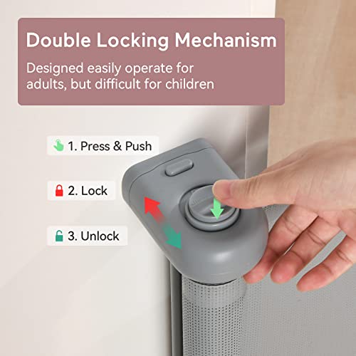 Retractable Baby Gate, Momcozy Mesh Baby Gate or Mesh Dog Gate, 33" Tall,Extends up to 55" Wide, Child Safety Gate for Doorways, Stairs, Hallways, Indoor/Outdoor from Momcozy