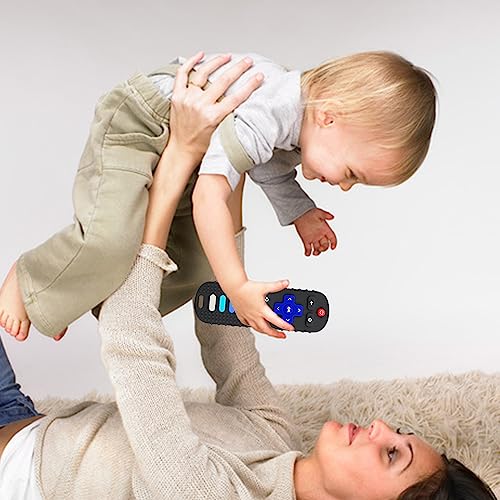 2-Pack Silicone Baby Teething Toys, Silicone Teethers for Babies, Remote Control Shape Teething Toys, Chew Toys for Boys and Girls Teether Early Educational Sensory Toy by ERSIHUA